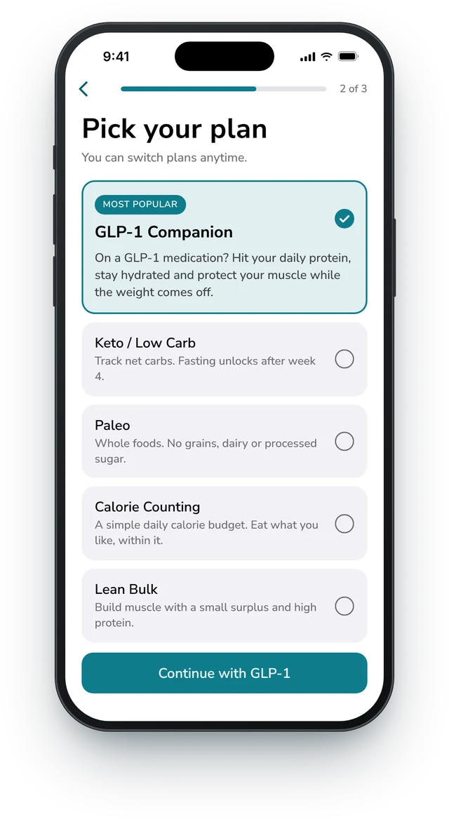 Choosing a diet plan in the Strivora weight loss app